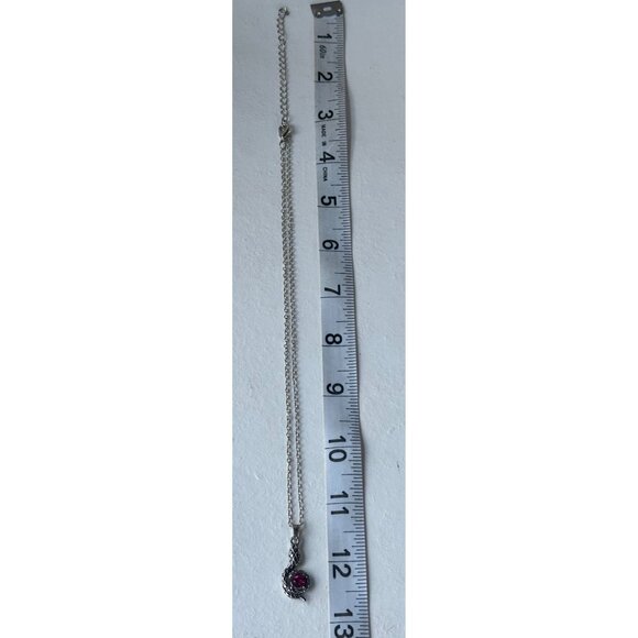 Silver Earring & Necklace Set w/Pink Stones Snake Theme (NWOT) - Picture 7 of 9